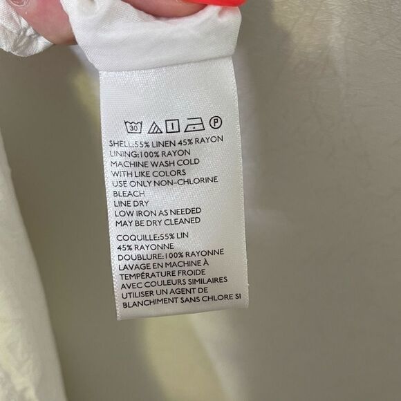 Urban Outfitters Positano Tie Shoulder Button Front Linen Dress L - Picture 6 of 6